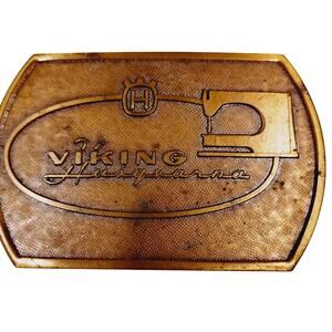 Vintage Viking Husqvarna Sewing Machine Brass Belt Buckle